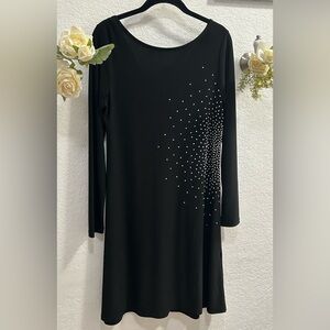 Macy's Black Dress with Silver Detailing